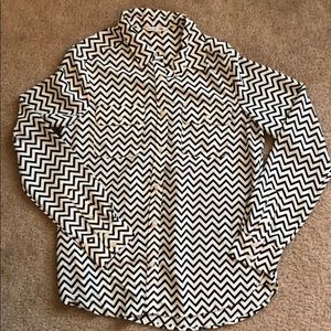 Chevron button down blouse